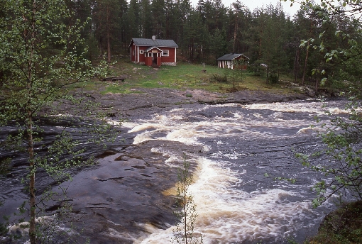Unarinkoski Rapids on River Meltausjoki.