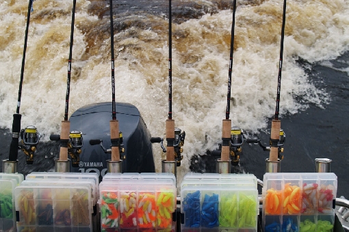 L'arsenal d'un pêcheur aux Jigs est coloré et abondant.