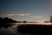 In autumn Jupiter shines over the fishing waters of Finnish Lake District. (Jari Matikainen)